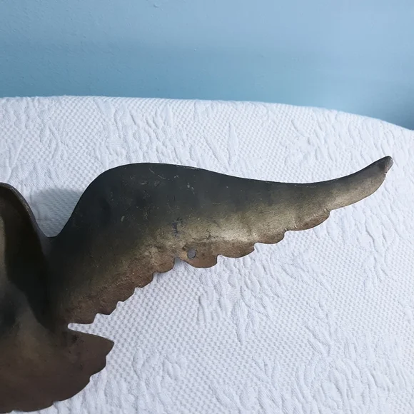 Large 4LB Brass Bald Eagle Wall Door House Plaque Gold Hanging America Patriotic - Picture 13 of 15